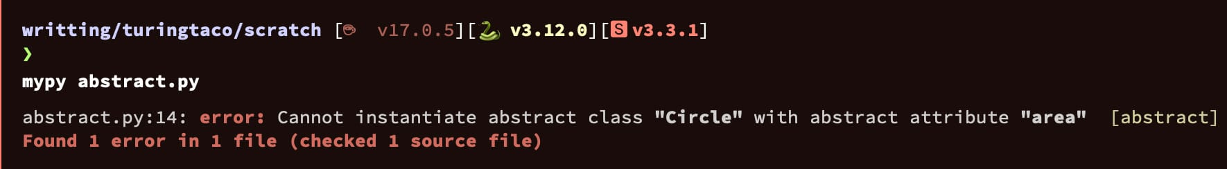 mypy reporting that an abstract class can't be instantiated.